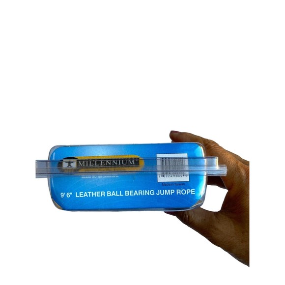 Millennium Fitness 9’ 6” Leather Jump Rope Ball Bearing Handles NIB - Picture 8 of 10